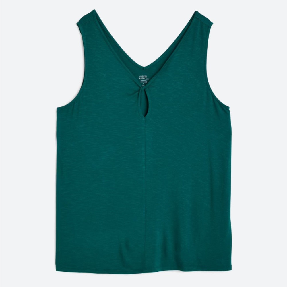 MARKET & SPRUCE
Harrison Sleeveless V-Neck Slub
Keyhole Twist Tank 2x NWT